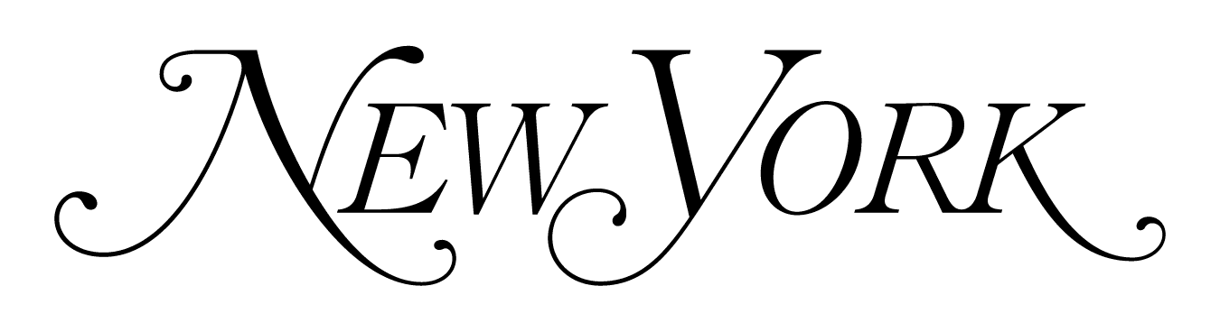 Decorative text 'New York' in an elegant, cursive font on a white background