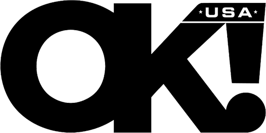 Black 'OK!' logo with 'USA' text on a blue background